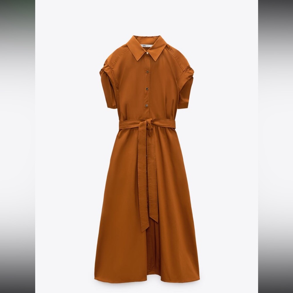 Zara Vestido Camisero MIDI XS
